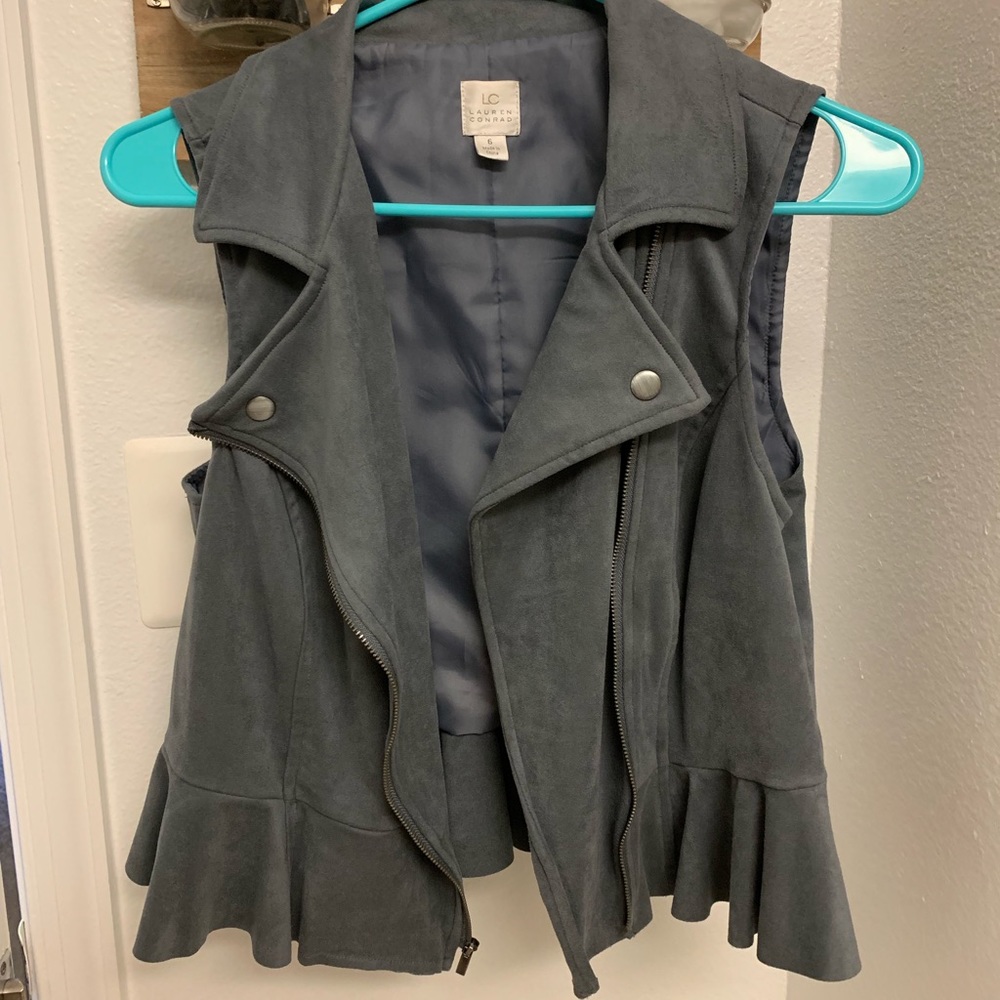 Grey suede Lauren Conrad vest